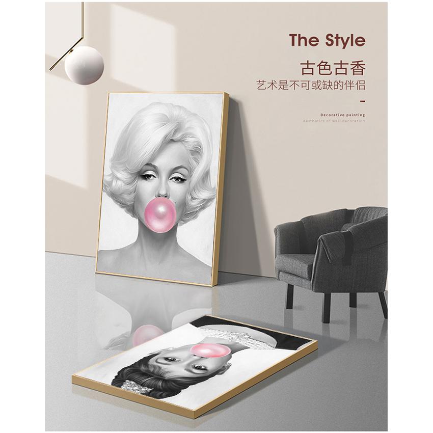 Prints Wall Pictures For Living Room Decor Sexy Woman Girl Bubble Retro Art Canvas Painting Nordic Posters And