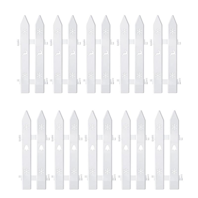 1 Set PVC Barrier White Fence Decorations Durable Hollow-Out Festive Surround Fence Winter Christmas Tree Holiday 30x10cm
