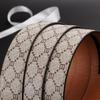 Korean Style Automatic Buckle Genuine Leather Belt for Men with Old Flower Pattern