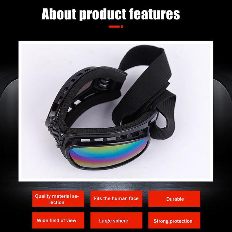 Foldable All-Weather Safety Glasses Anti-Fog Windproof Goggles for Motorcycle, Cycling, Multi-Sport Protective Eyewear with Case
