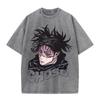 Harajuku Anime Jujutsu Kaisen Fushiguro Toji Printed Washed T Shirt Men Vintage Cotton T-shirts Manga Tee Hip Hop Male Tshirt