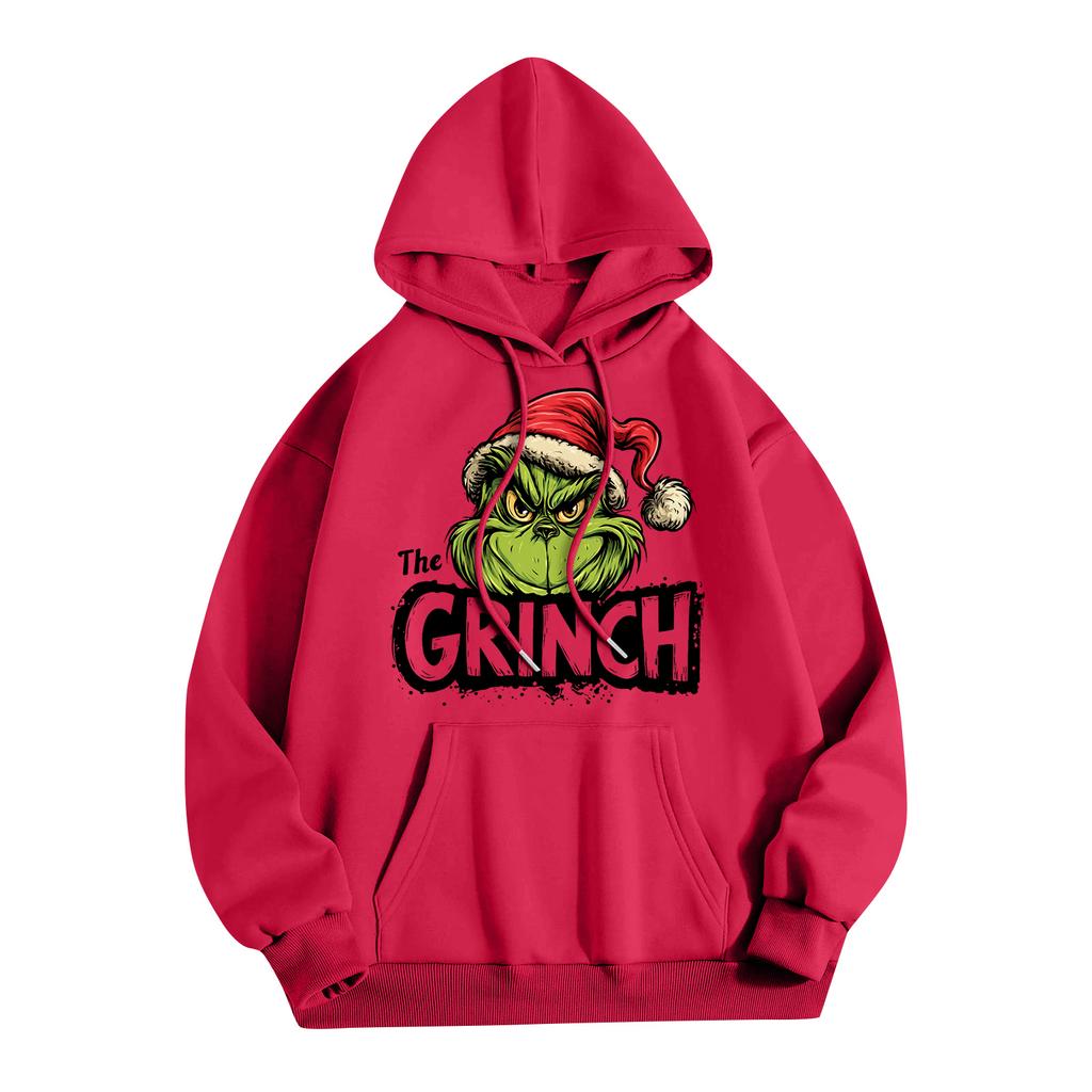 Women's Fashion Christmas Printed Casual Hooded Sweatshirt With Pockets