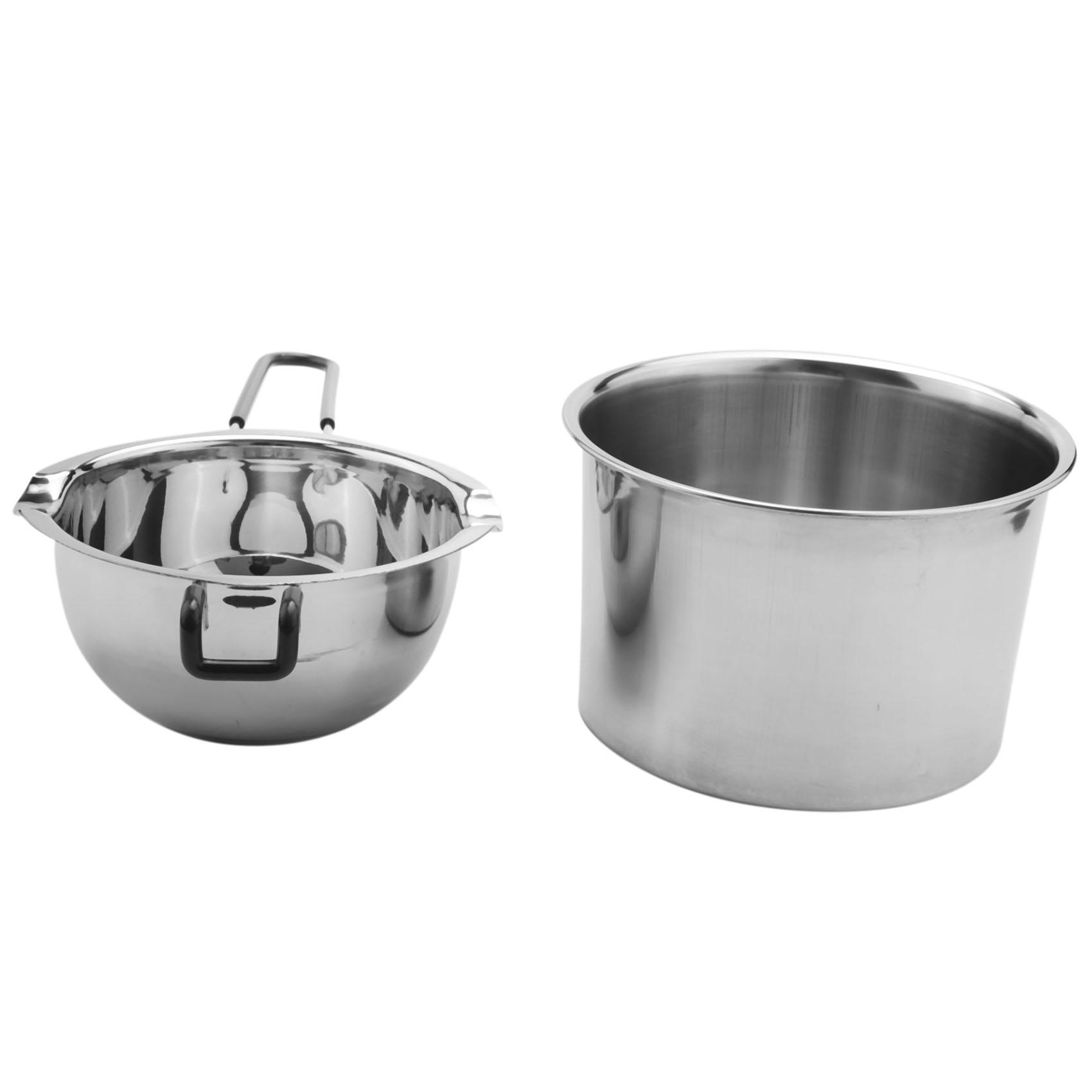 Multifunction 2 Pack Double Boiler Pot Set Stainless Steel Melting Pot For Melting Chocolate Soap Wax Candle Making 600Ml And 16