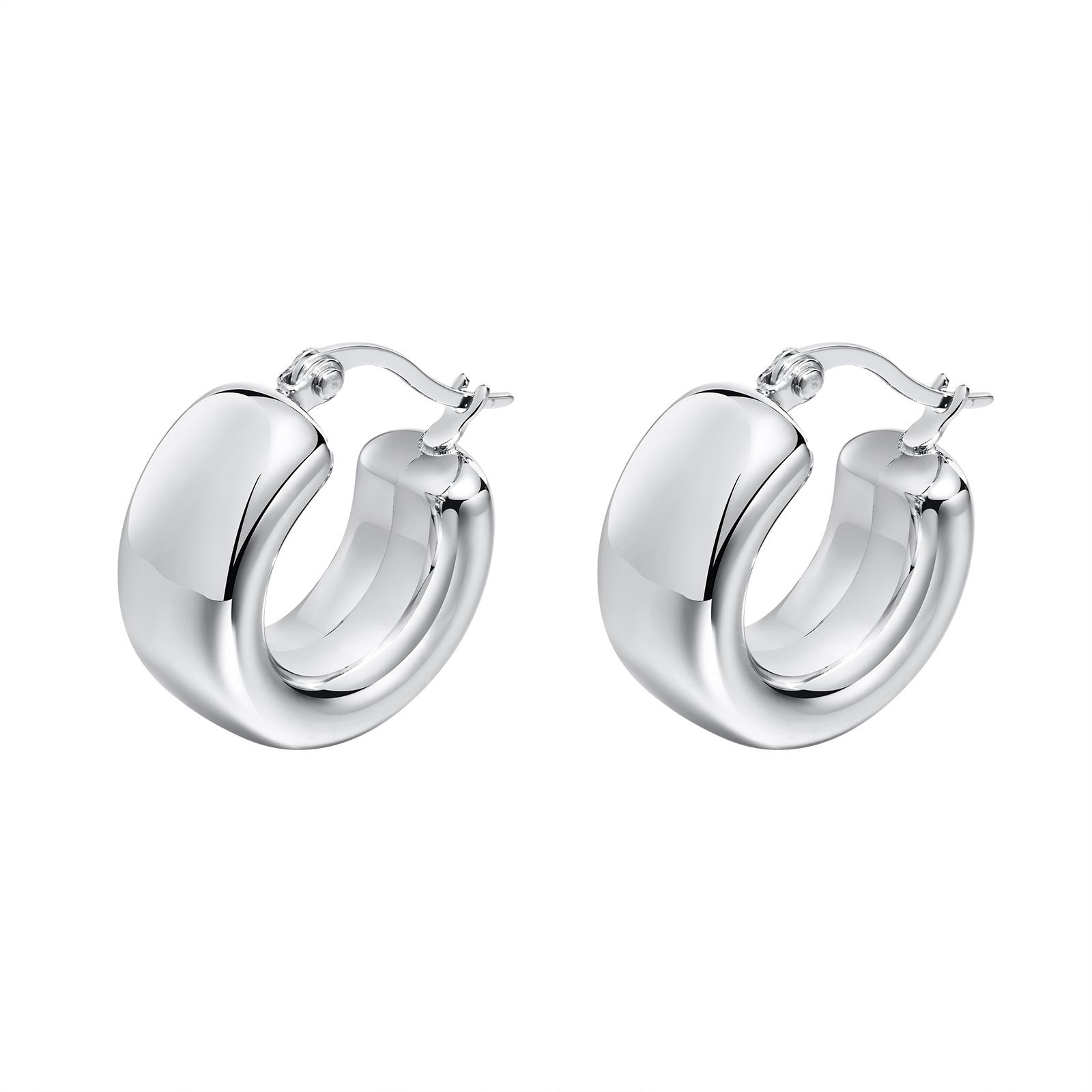 

Tube Blod Huggie Hoop Earring for Women, Circle Hoops Stainles Steel Thick Simple Jewelry