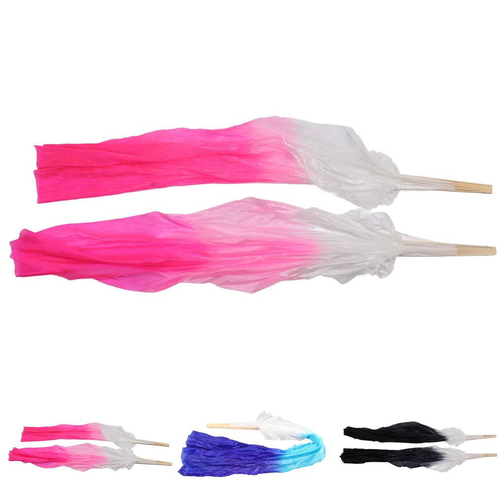 1 Pair Long Dance Fan Soft Beautiful Classical Dancing Fan for Belly Dance Performance Learning 1.5m