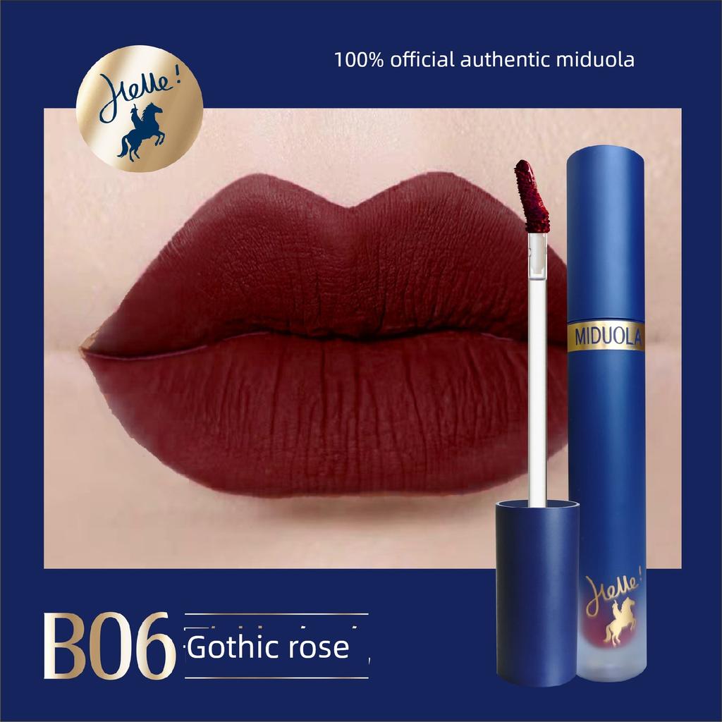 Miduola Velvet-Feel Silk Mist Waterproof Non-Stick Lip Gloss Matte European and American High-End Retro Lipstick That Enhances Complexion
