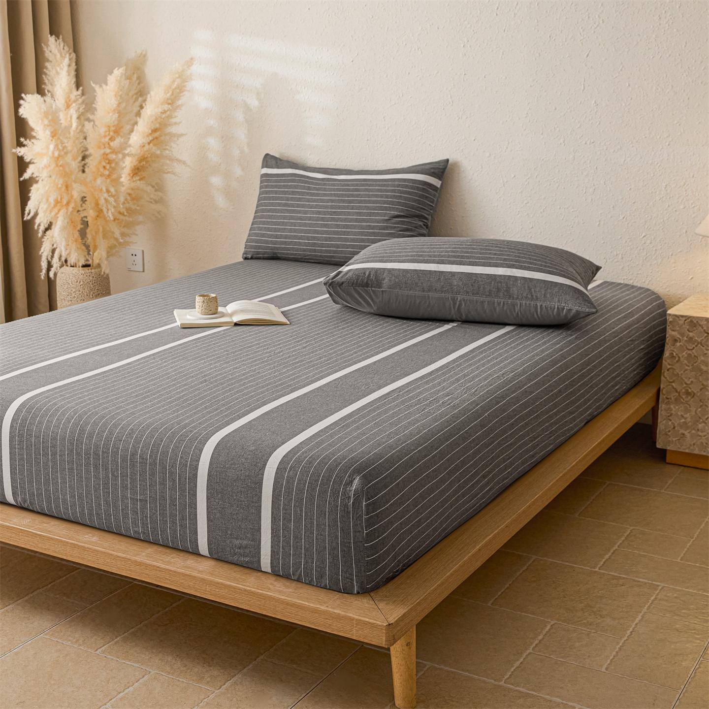 

2025 new cotton washed cotton lattice series single bed hat thickened tatami non-slip bed cover single piece fitted sheet only 2pcs pillowcase