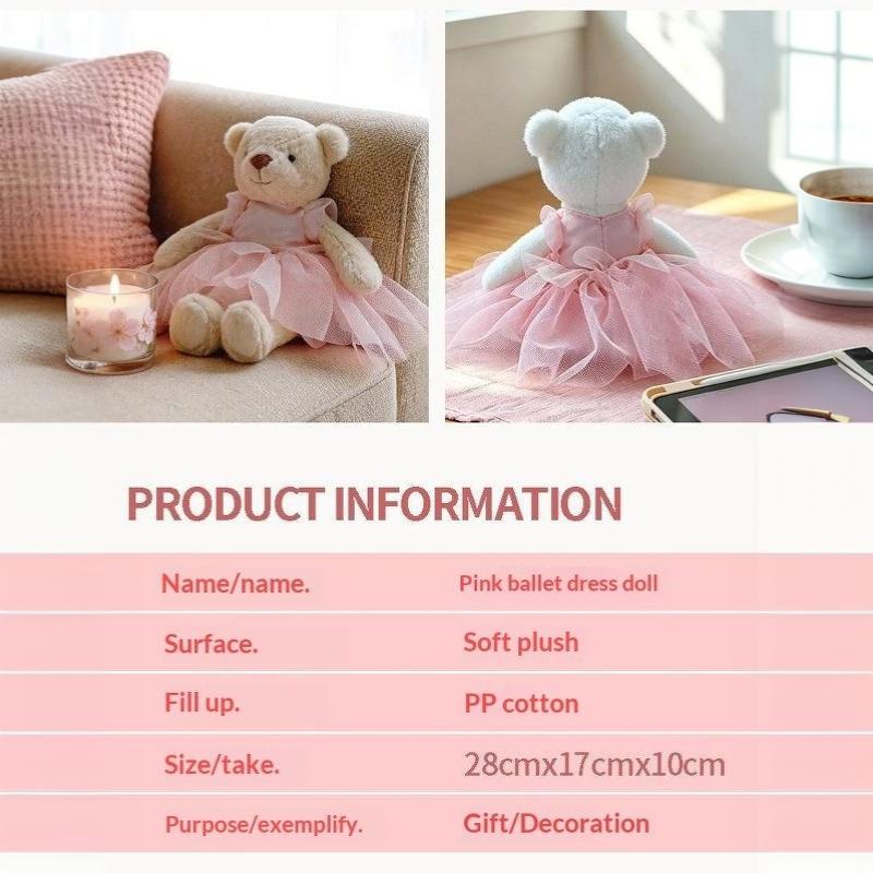 1 Adet 28cm Sevimli Bale Eteği Ayı ve Tavşan Peluş Oyuncak Sevimli Sakinleştirici Hayvan Bebekleri Tavşan Oyuncakları Doğum Günü Noel Hediyesi