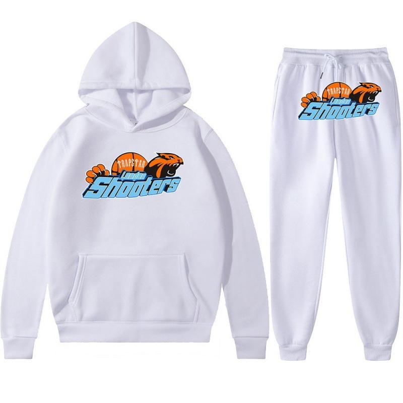 Printed Sportswear Men's Two-piece Loose Hooded Sweatshirt Set