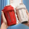 Light Portable Thermal 450ml Coffee Mug Double Layer Stainless Steel Coffee Mug with Lid Car Thermos Milk Water Bottle Gift Mug