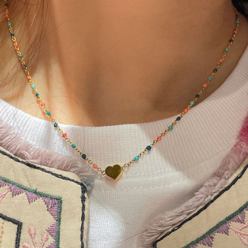 GETMEBLING Heart Color Dot Necklace