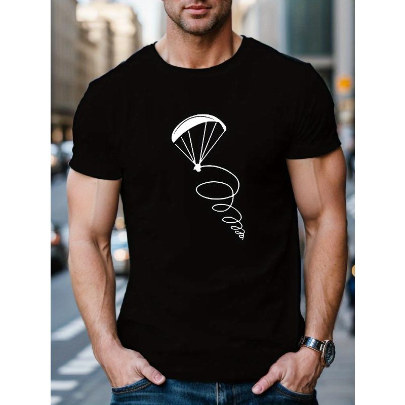 Men S Skydiving Geometric Pattern T-Shirt Casual Crew Neck Top Slight Stretch Summer Season - Men s Summer Cotton Graphic Tee S разноцветный 1370₽