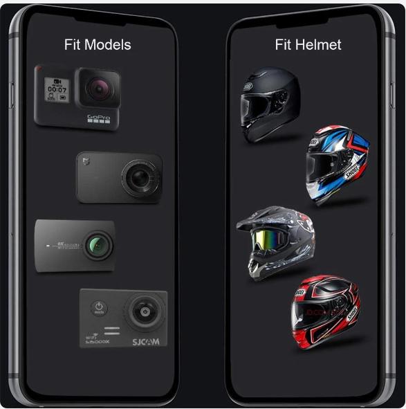 Helmet Strap Mount For Gopro Hero 11 10 9 8 7 6 5 4 3 Motorcycle Yi Action Sports Camera Mount Full Face Holder Accessories