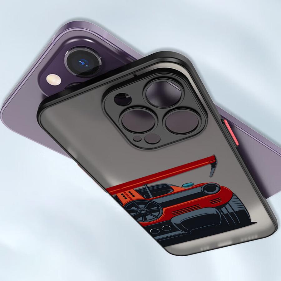 Coque de téléphone Cool pour iPhone 17 Pro Max 12 XS XR 7 8 SE 14 15 11 Air 16 Plus 13 Mini Housse Arrière Dessin Animé Voiture