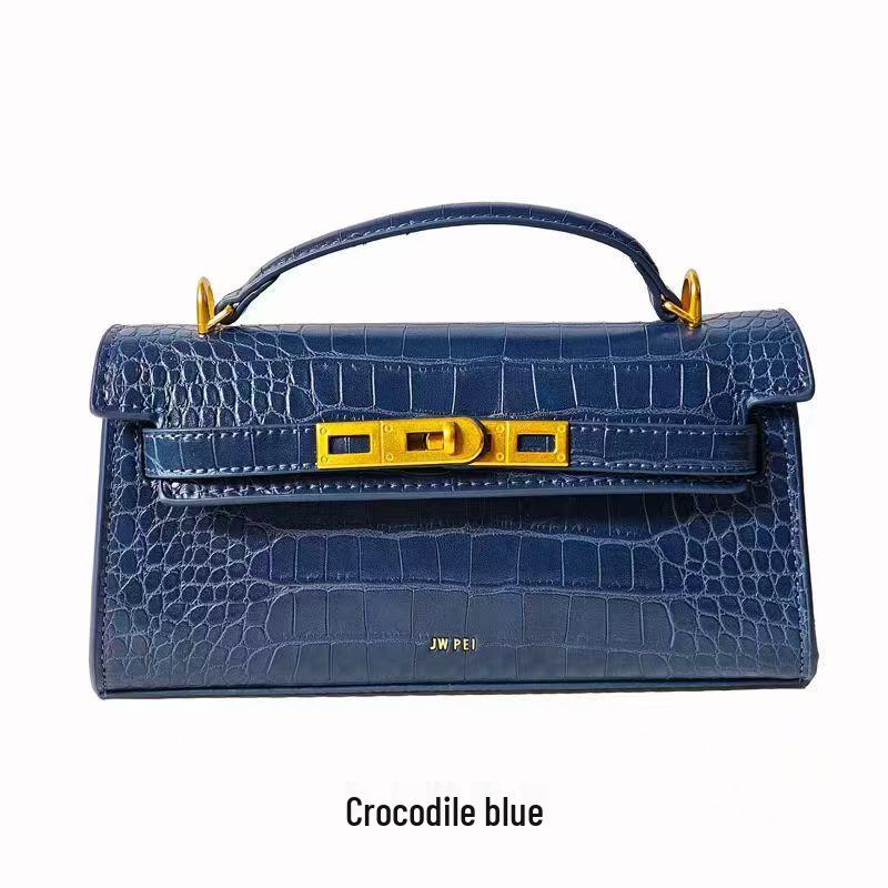 HomeHarmony JW PEI Kelly Handtas met Krokodillenpatroon - Noor High-End Dames Crossbody Tas 2T273 blue