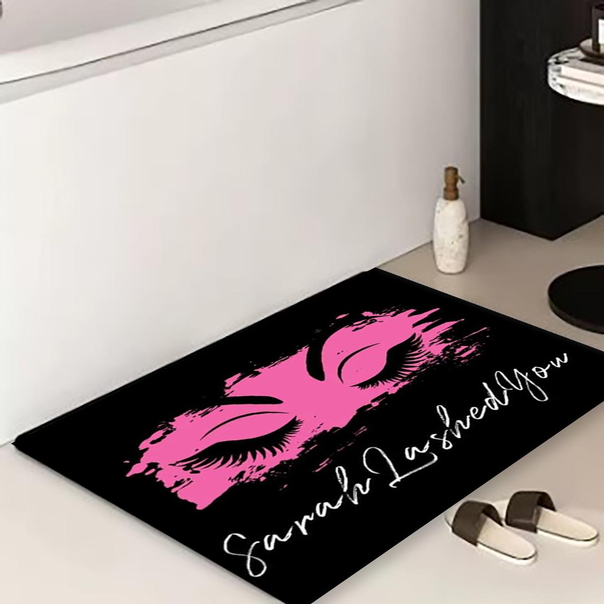 

Pink Eye Print Letter Graphic Mat Modern Polyester Anti-slip Bathroom Floor Mat For Household Home Decorative Entrance Door mats 40cm x 60cm