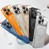 Matte Magnetic Phone Case with Lens Protective Glass Cover for iPhone 13 15 16 To 17 Pro Converter Hard Glass Phone Case