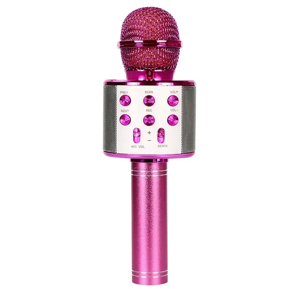 Handheld Wireless Bluetooth Karaoke Microphone Hifi Sound USB Speaker Microphone for Kids Music Player Singing Recorder Home KTV