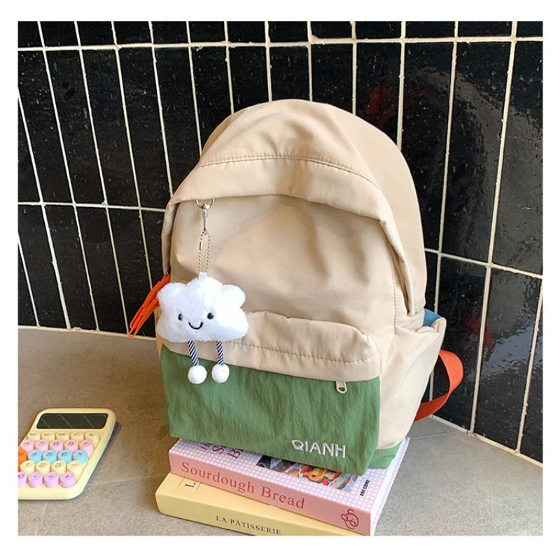 Girls schoolbag versatile backpack leisure girl campus junior high school contrasting color travel lightweight backpack