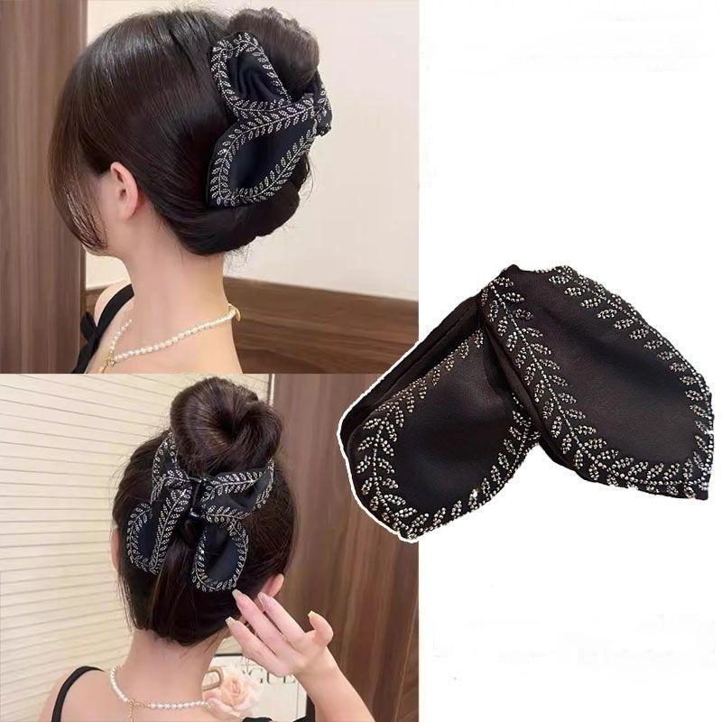 Wheat Spike Butterfly Knot Triangle Clip Women'S Graceful Audrey Hepburn Style Large Shark Clip Hairpin