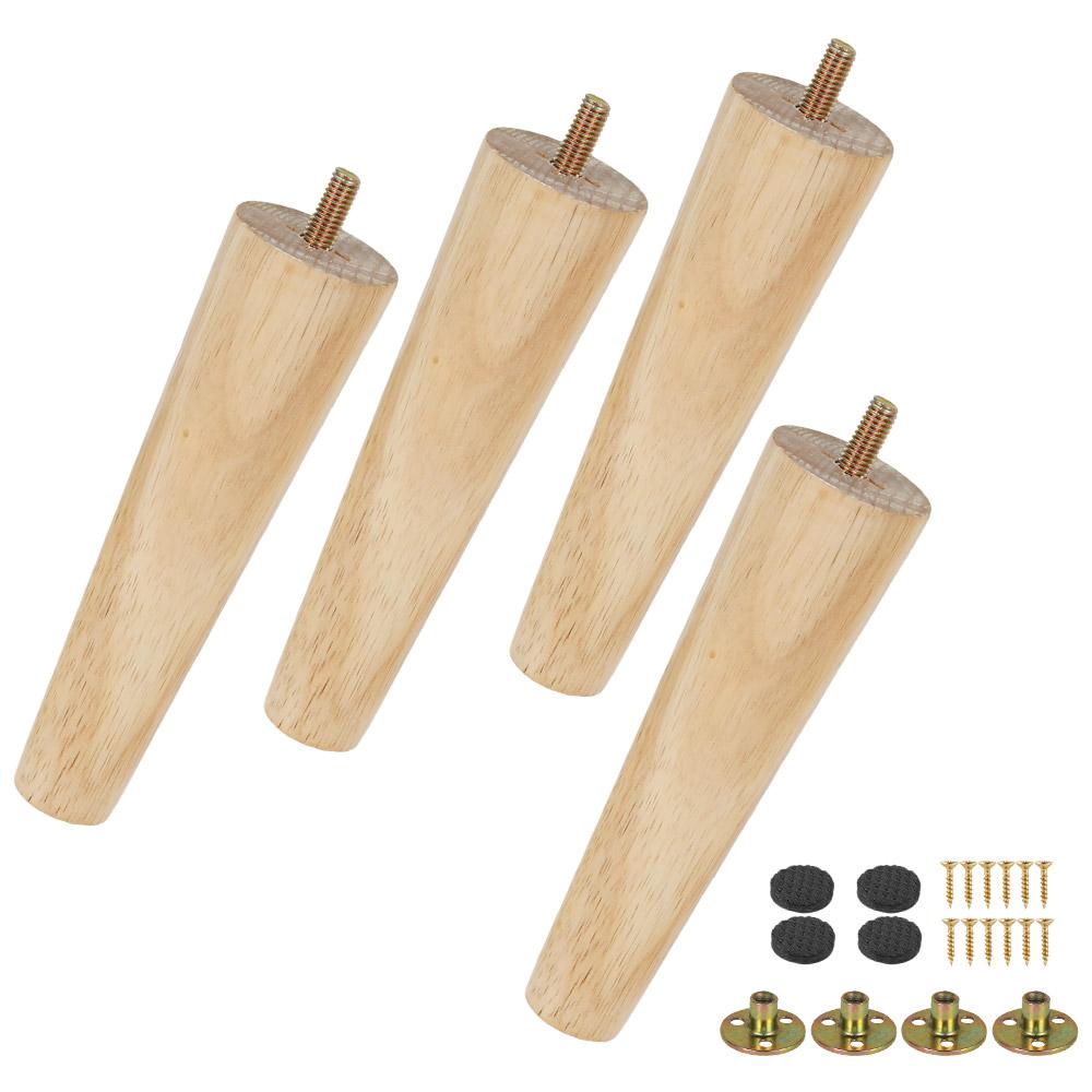 4 set de picioare de mobilier din lemn masiv de picior de mobilier set de picioare oblice drepte pentru masă picioare anti-alunecare picioare scaun picior de înlocuire înclinate fierbinte