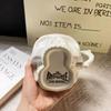 3D Sculpted Skull Ceramic Coffee Mug With Handle Gothic Sculpted Cup for Halloween Party Decor & Unique Gift
