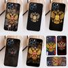 Russia Flag National Emblem Case For iPhone 11 12 13 14 16 15 Pro Max Mini X XS Max XR Plus Cover Coque