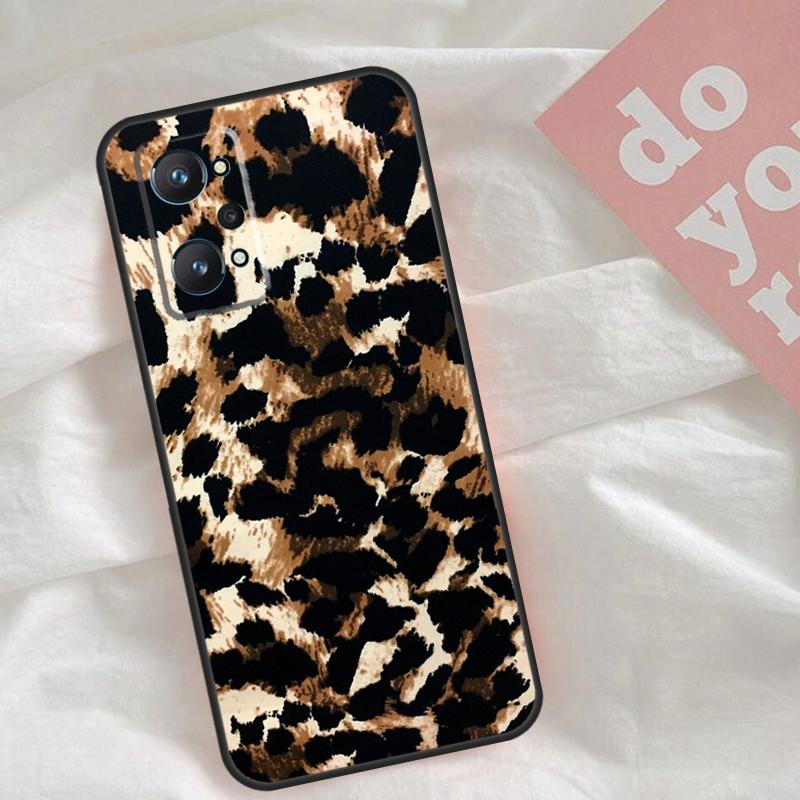 Tan Leopard Case For Realme GT7 Pro GT6 C75 C65 C67 C61 C53 C55 C51 C35 C63 C71 15 11 12 13 14 Pro Plus