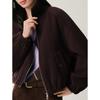 JIUZI ANACO Relaxed Knit Lapel Short Wool Blend Jacket