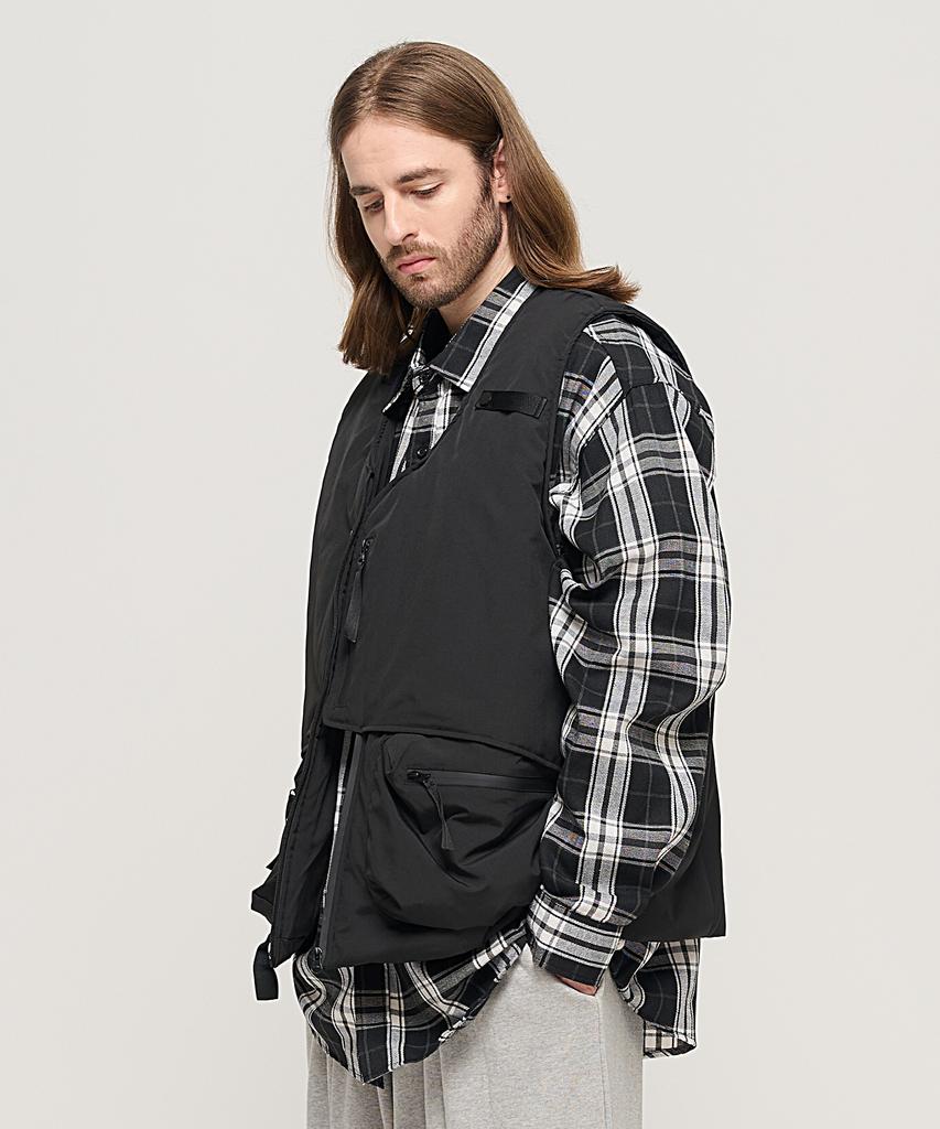 Cargobros Cb Quilted Multi-Pocket Padded Vest (Black)