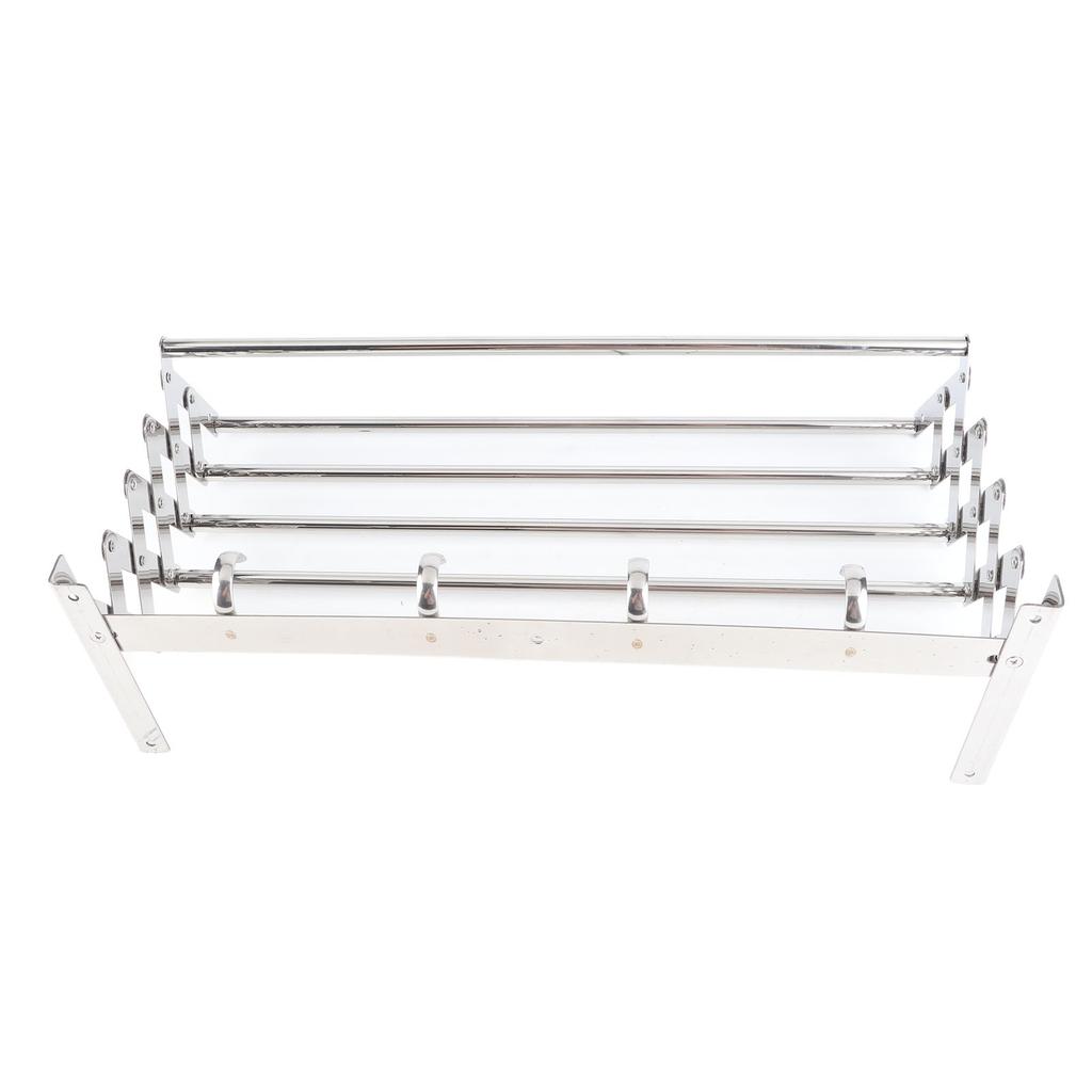 Wall Mounted Retractable Rack Stainless Steel Storage Folding Wall Hanger for Bathroom Balcony