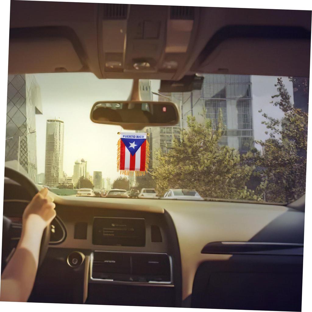 TENDYCOCO Puerto Rico Flag Car Hanging Pendant Car Rearview Mirror