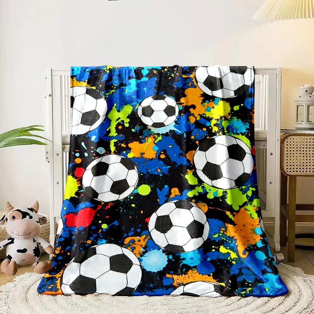 Soccer Ball Splash Blanket bedroom Blanket for Livingroom Couch lunch break Soft throw for Friend's festival Gift