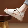 2025 new summer soft leather with skirt sandals women's versatile platform fashion casual open-toed mother Roman shoes