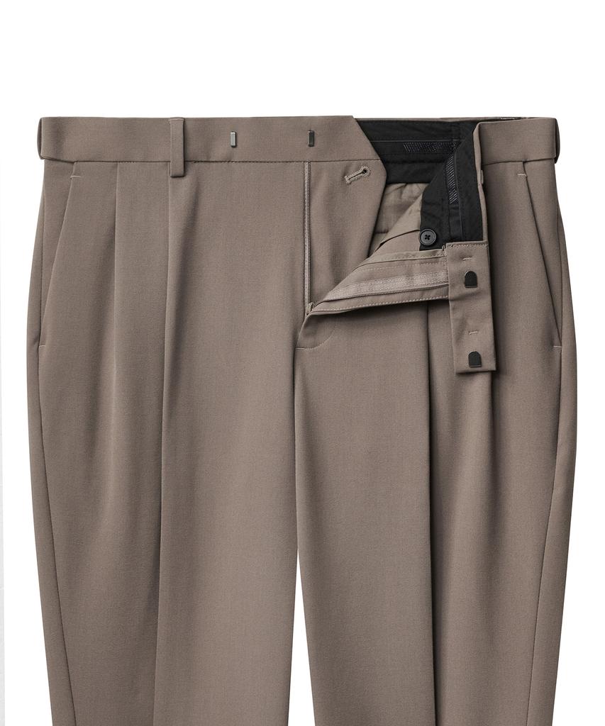 Musinsa Standard Lightweight Real Wide Hidden Banding Slacks [Dusty Beige]