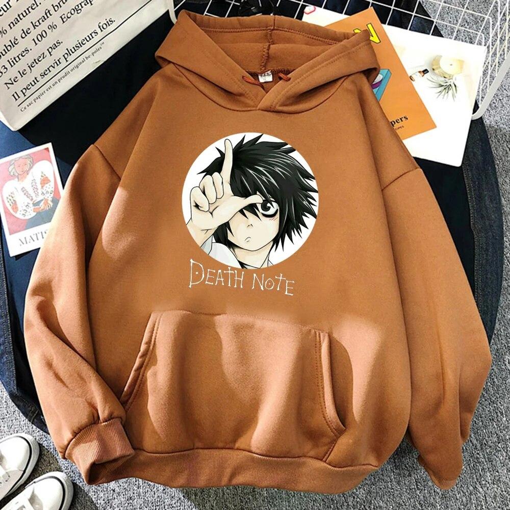 Popular Japanese Unisexga Death Note L·Lawliet Hoodies Unisex Anime Hoody Fashion Streetwear Loose Oversize Sweatshirts Fleece Clothes