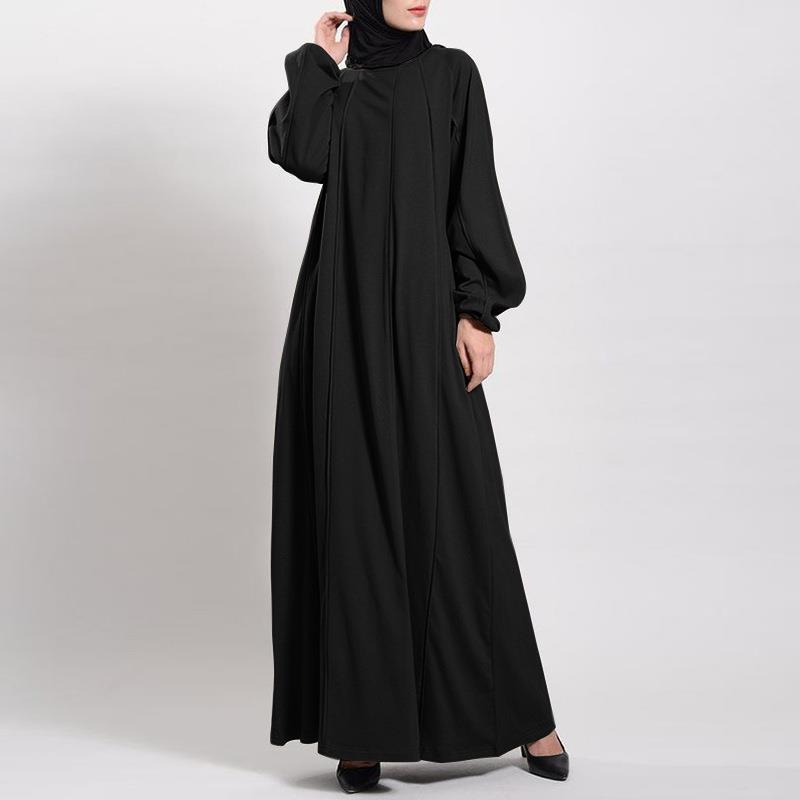 Women Muslim Islamic Abaya Kaftan Ladies Elegent Long Sleeve Maxi Dress