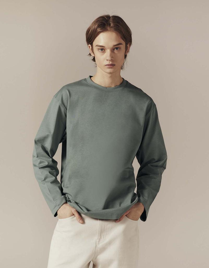 GIORDANO Heavy Cotton Long Sleeve T-Shirt 023502 [9Color] (A Type)