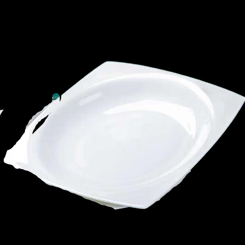 Linpan Jingdezhen Underglaze Square Deep Dinner Plate