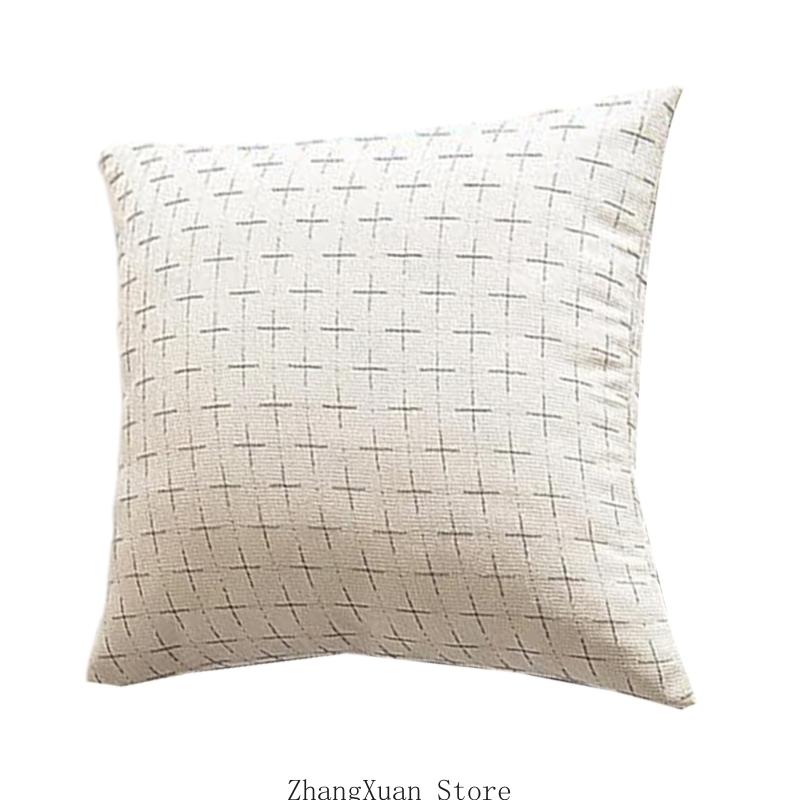 

Linen Cushion Cover With Invisible Zippers For Living Room Bedroom Porch Patio Thick Durability Fabric Pillowcase білий