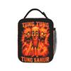 Tung Tung Tung Sahur Insulated Lunch Bags High Capacity Italian Brainrot Meme Meal Container Cooler Bag Tote Lunch Box Work