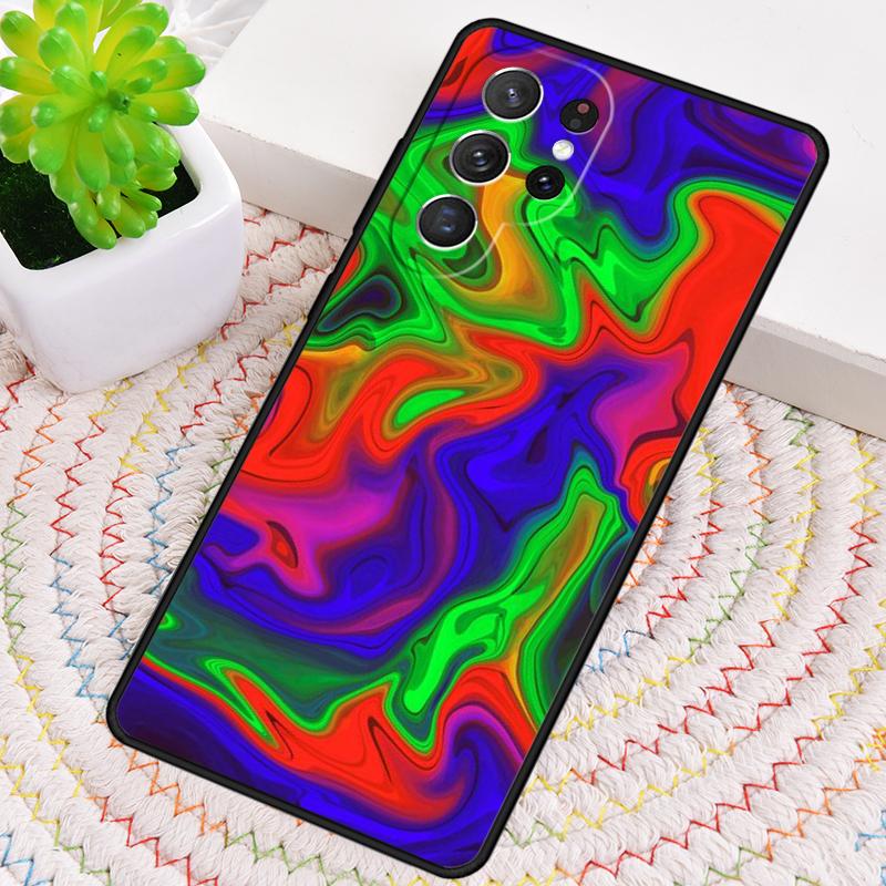 Neon Marble Art Silicone Phone Case For Samsung Galaxy note 10 pro S26 S25 S24 S23 S22 S21 Plus S25Ultra Capa Cover