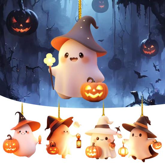 Halloween Ornament Cute Ghost Pumpkin Decor Car Interior Decor Pendant