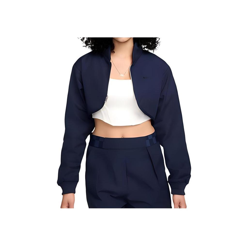 Nike SS24 Short Zip Long Sleeve Jacket Women Jackets Obsidian FN2241-451