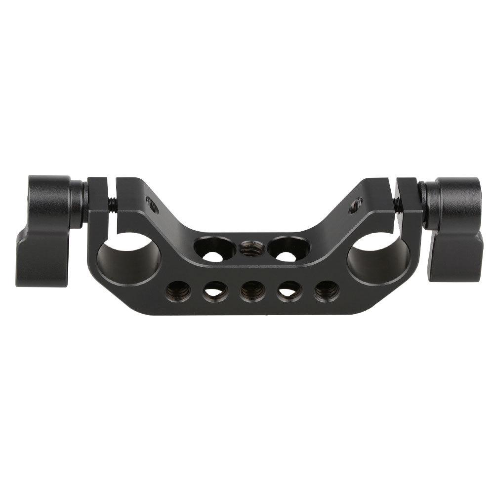 HDRIG 15MM Double Hole Pipe Clamp with 1/4" Screw for Camera Rail Support