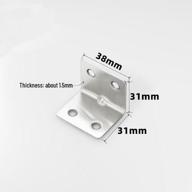 90° L-Shaped Stainless Steel Angle Bracket for Furniture and Shelves
