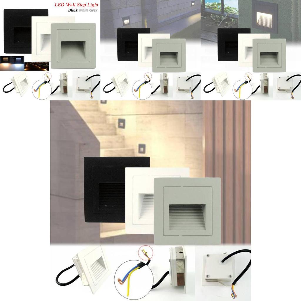 Waterproof Led Step Light Ip55 Black Aluminum 3w For Outdoor Balcony And Garden