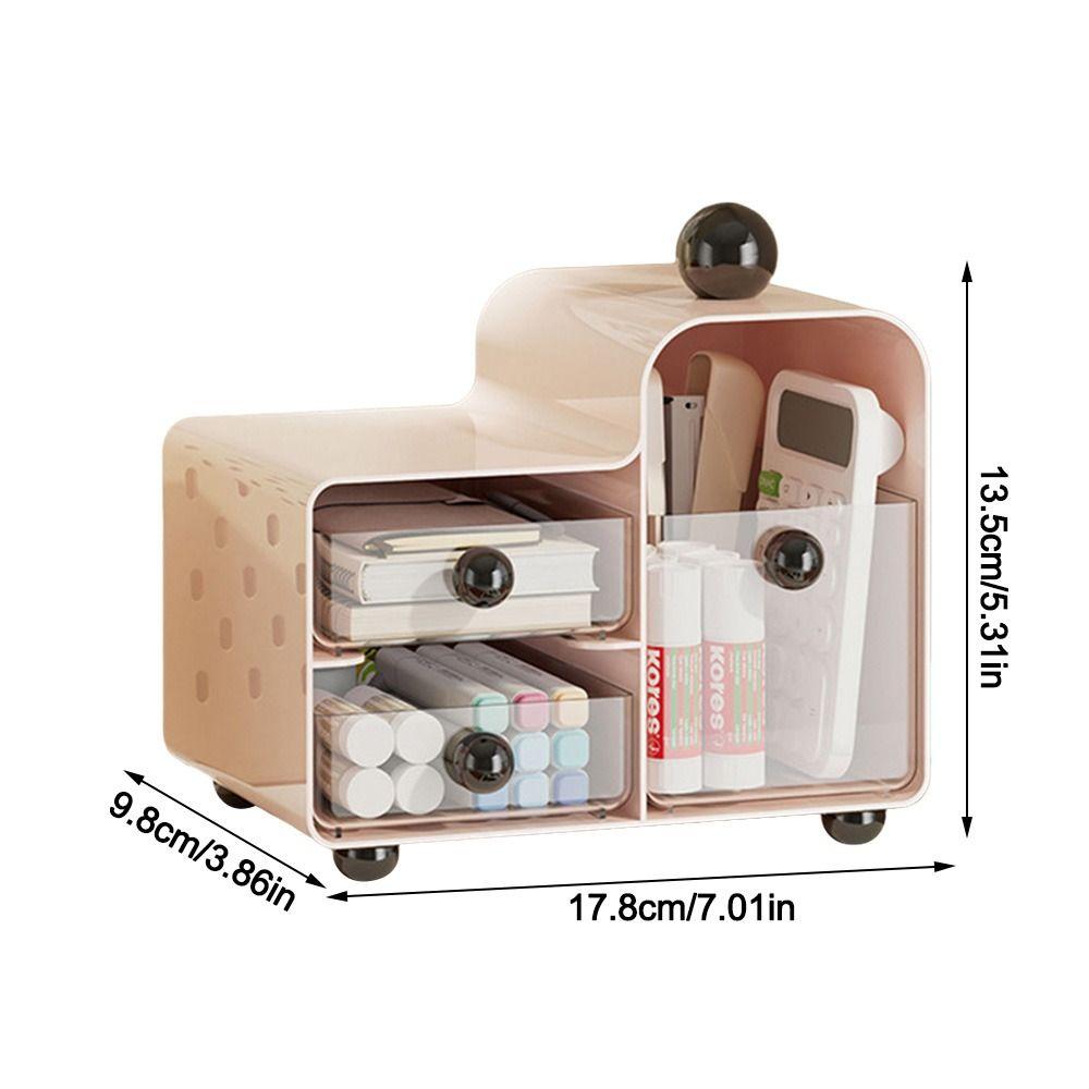 2 Layer 3 Grids Teas Bag Storage Box Large Capacity with Drawers Stationery Storage Box Acrylic Storage Container
