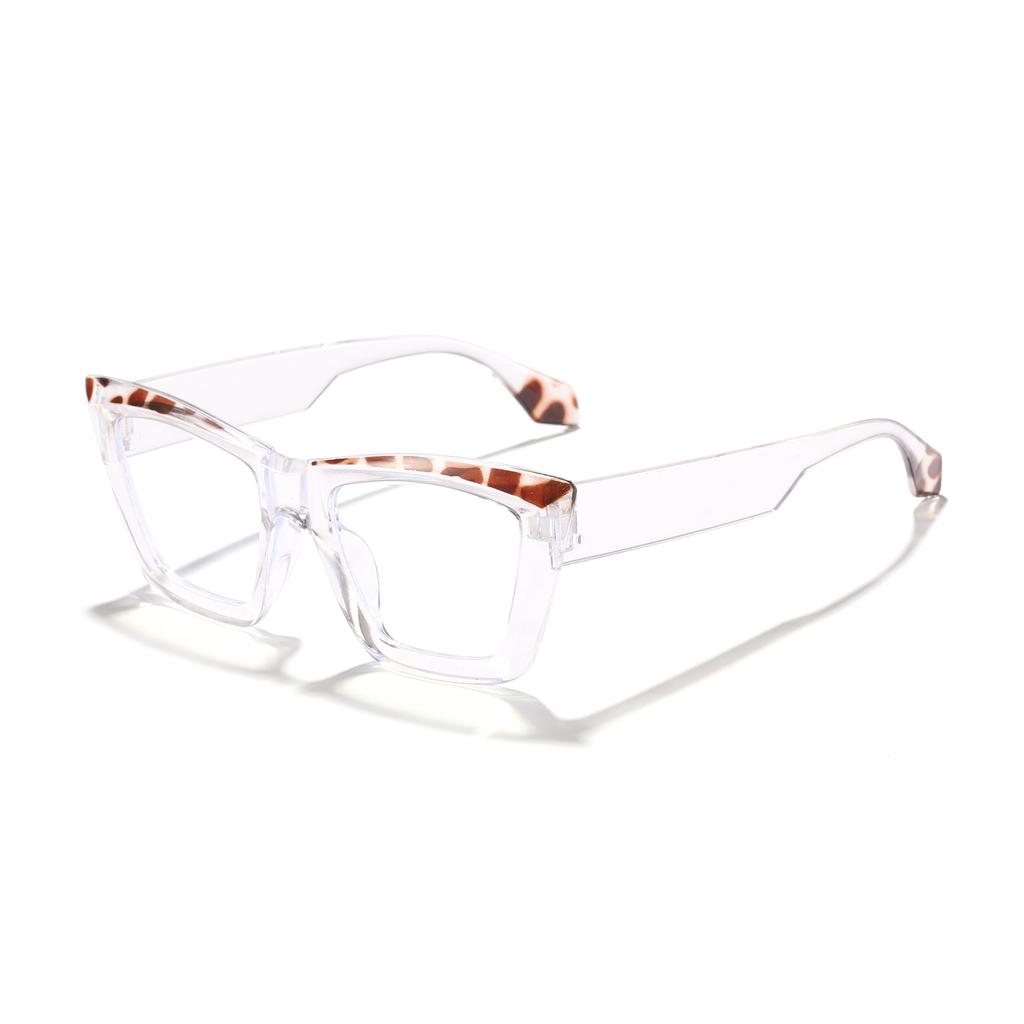 Oversized Cat Eye Sunglasses Tortoiseshell Color Block Frame UV Protection Trendy Shades for Women & Y2K Fashion KJ091