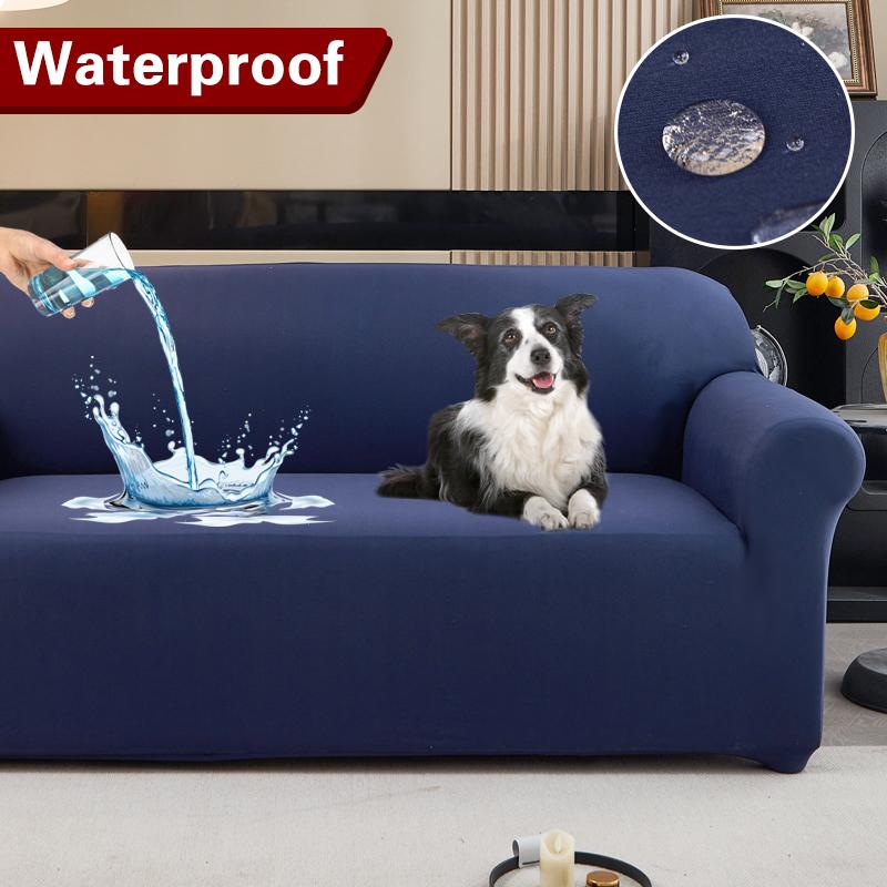 Housse de canapé extensible résistante à l'eau 1/2/3/4 places Housse de canapé en forme de L Housse de canapé universelle Protection de meubles Housse 1 pièce